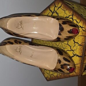 Christian Louboutin Animal Print Heels with Red Tips